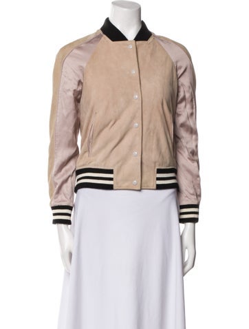 AllSaints Jackets Suede Striped Bomber Jacket S