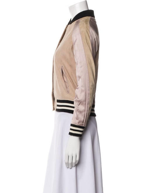 AllSaints Suede Striped Bomber Jacket