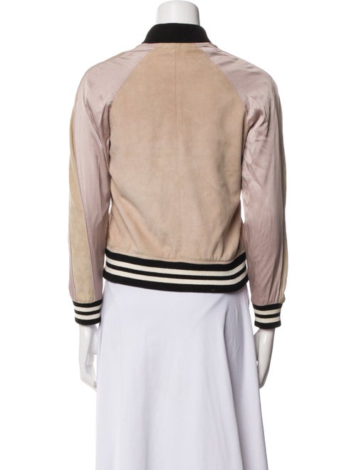 AllSaints Suede Striped Bomber Jacket