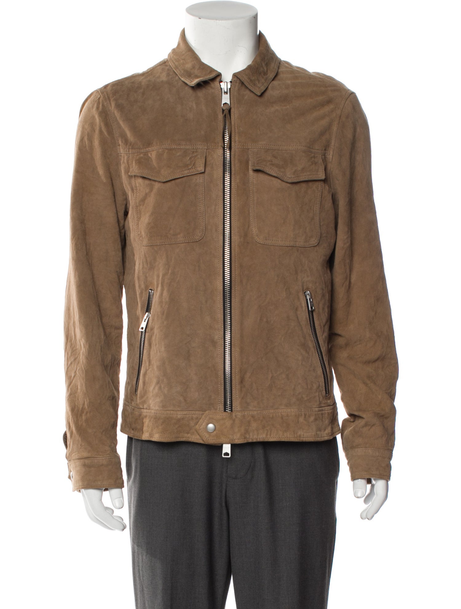 AllSaints Goat Leather Utility Jacket