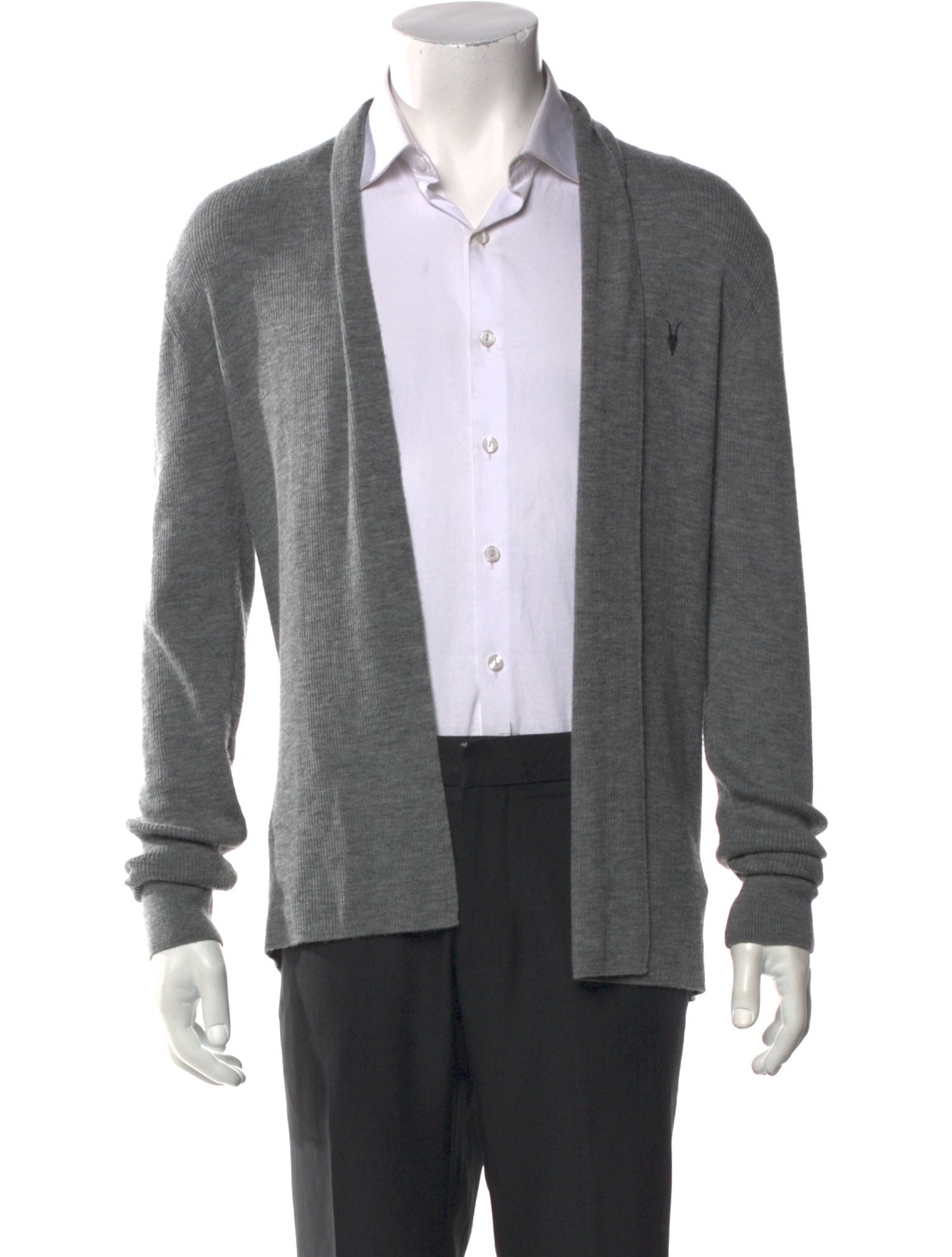 AllSaints Merino Wool Open Front Cardigan