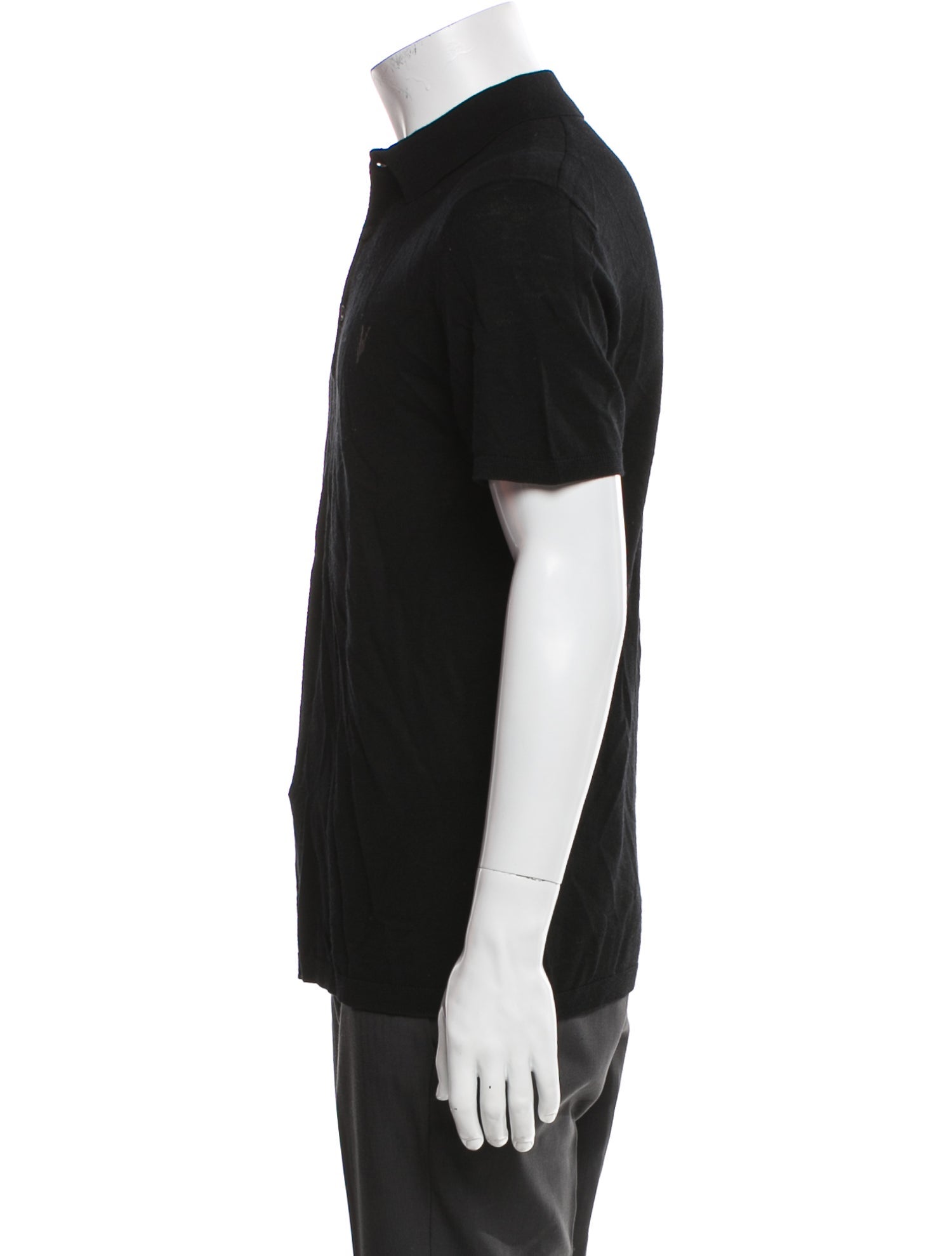 AllSaints Merino Wool Collar Polo Shirt