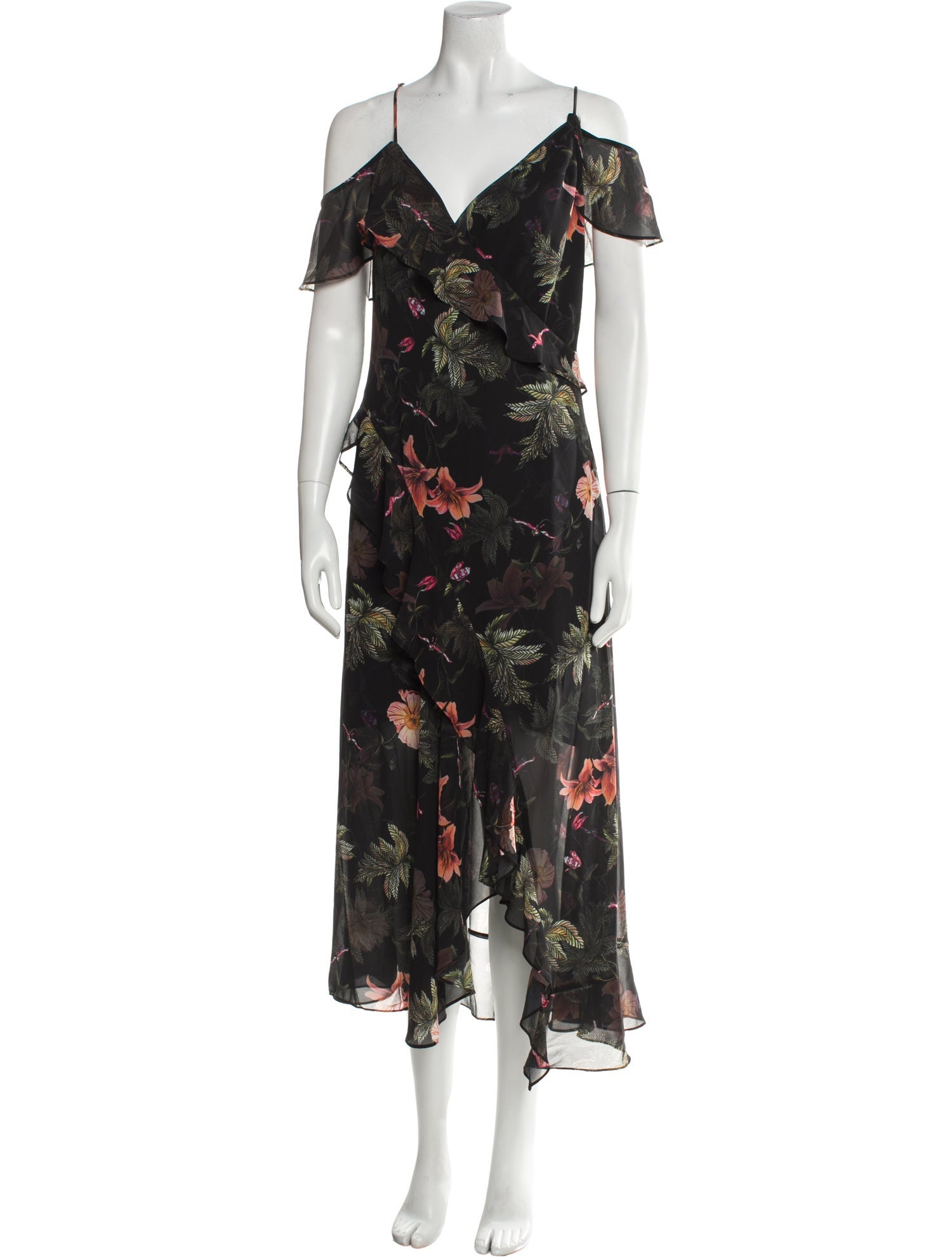 AllSaints Floral Print Long Dress