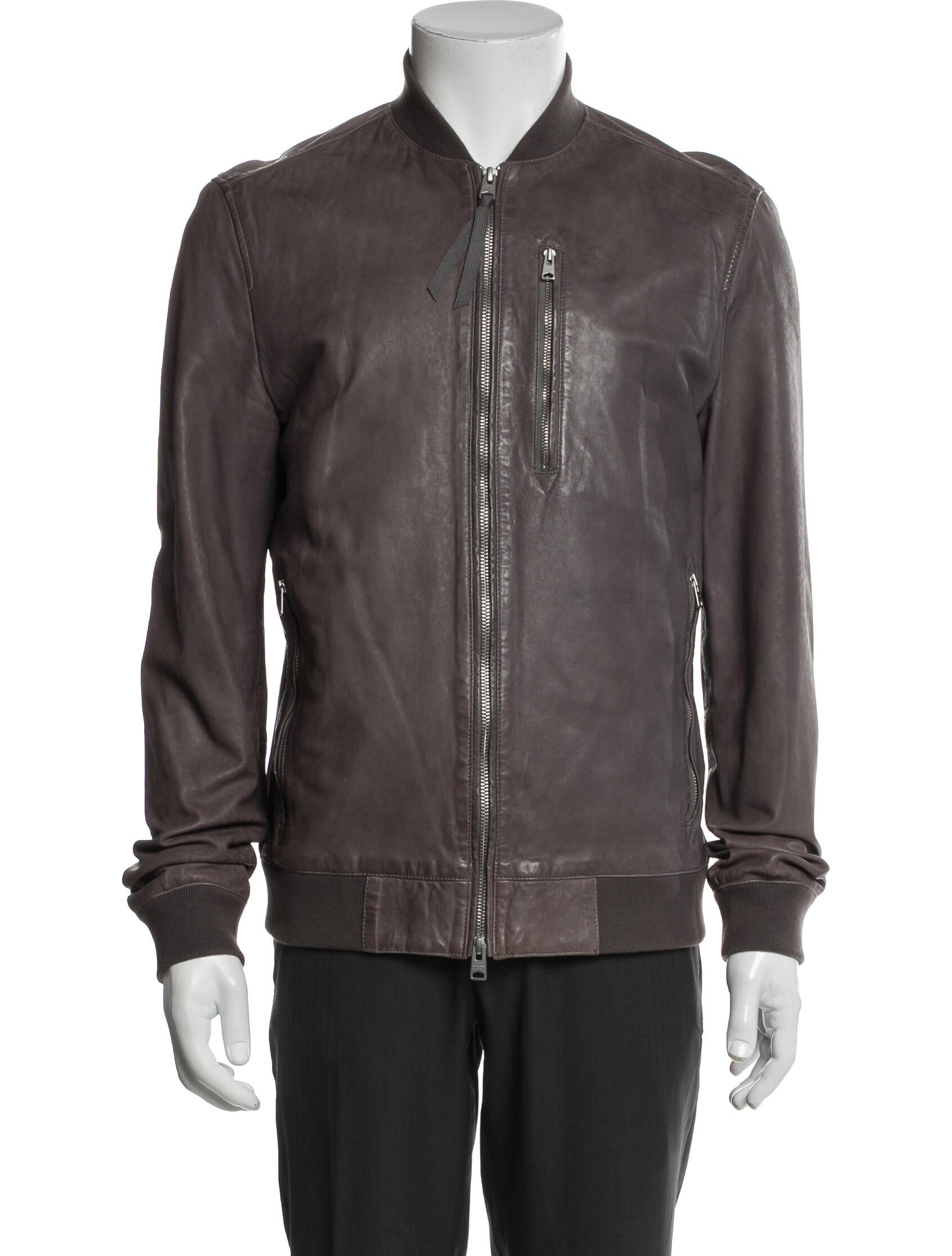 AllSaints Leather Bomber Jacket