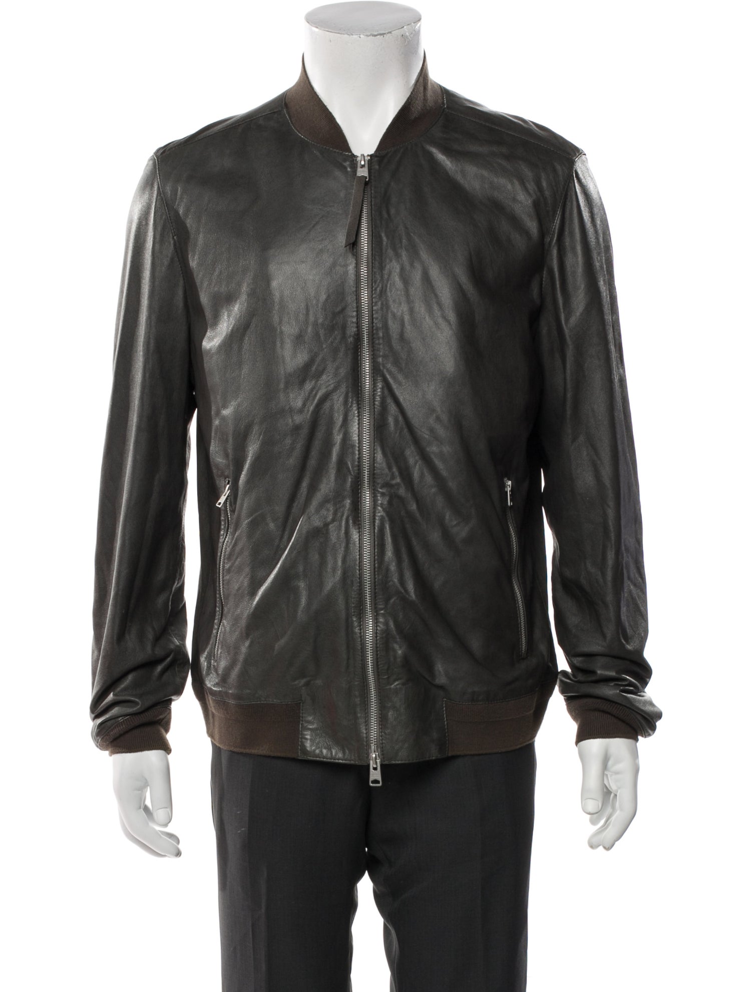 AllSaints Leather Bomber Jacket