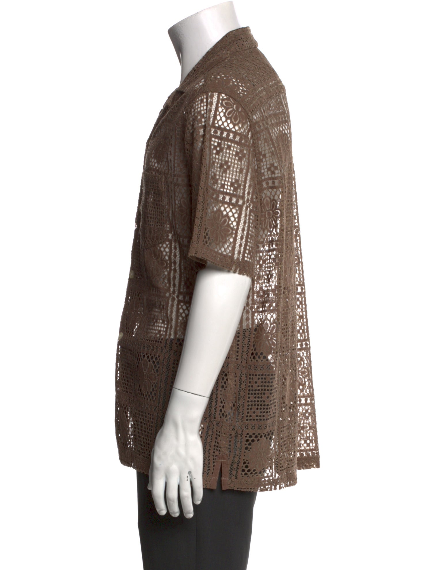 AllSaints Lace Pattern Short Sleeve Shirt