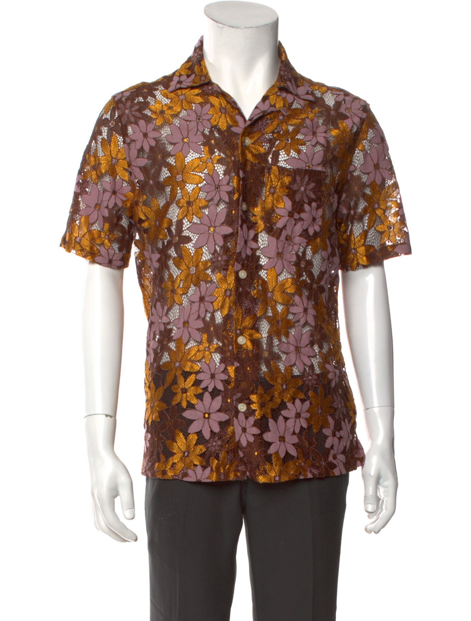 AllSaints Floral Print Short Sleeve Shirt