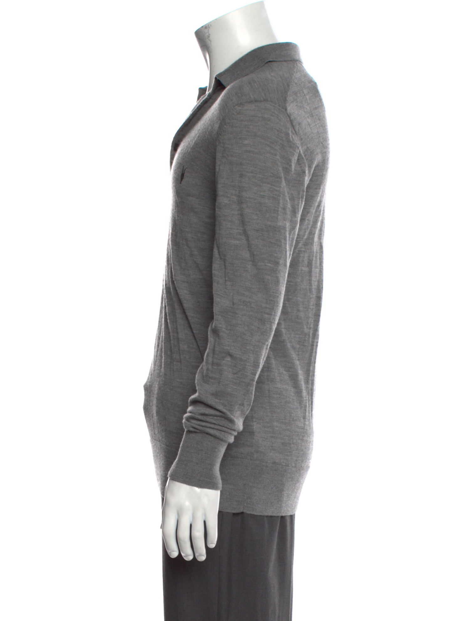 AllSaints Merino Wool Collar Polo Sweater