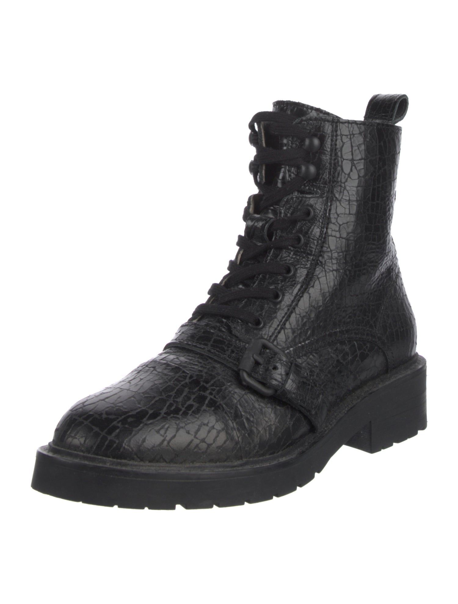 AllSaints Embossed Leather Combat Boots