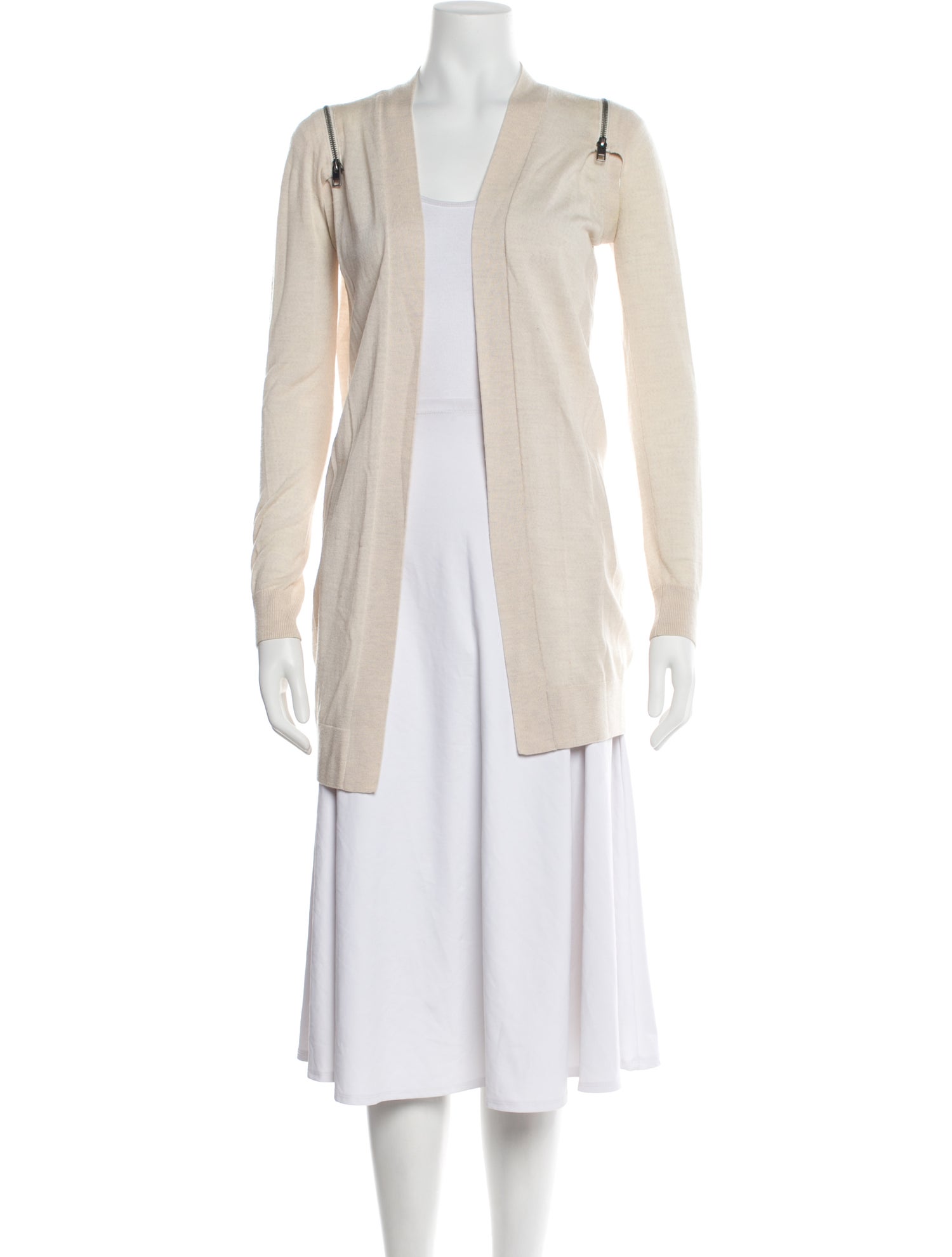 AllSaints Merino Wool Open Front Sweater