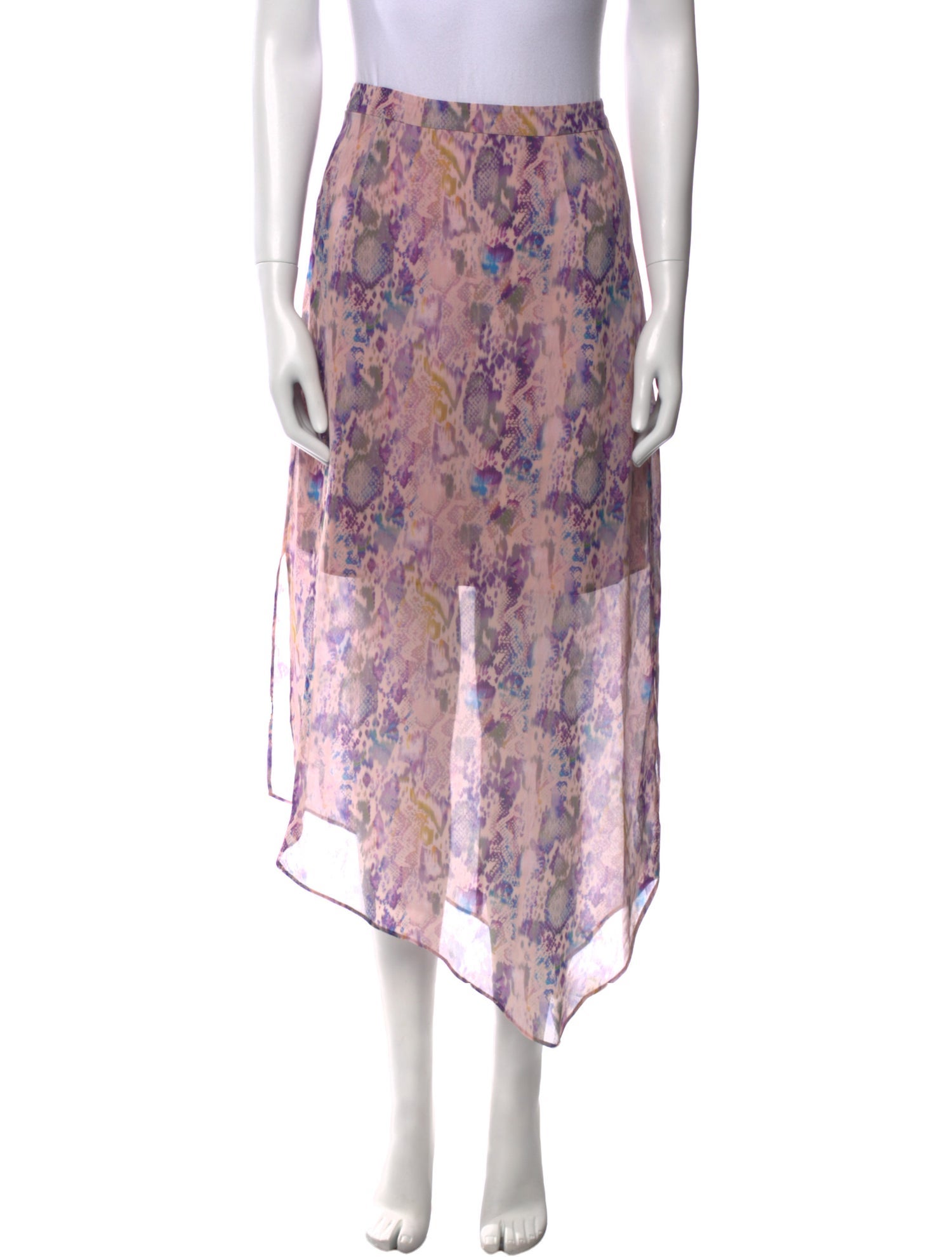 AllSaints Floral Print Midi Length Skirt