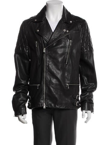 AllSaints Outerwear Leather Moto Jacket L