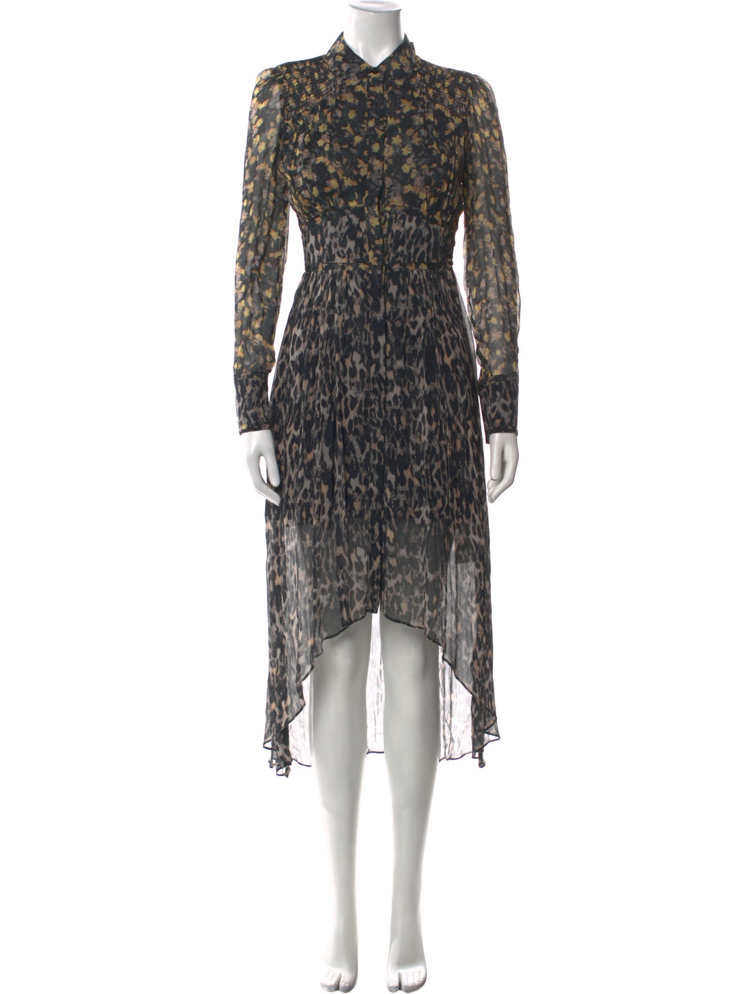 AllSaints Animal Print Long Dress