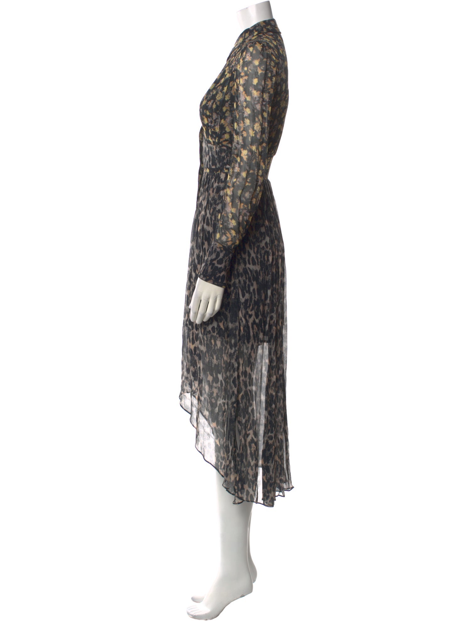 AllSaints Animal Print Long Dress