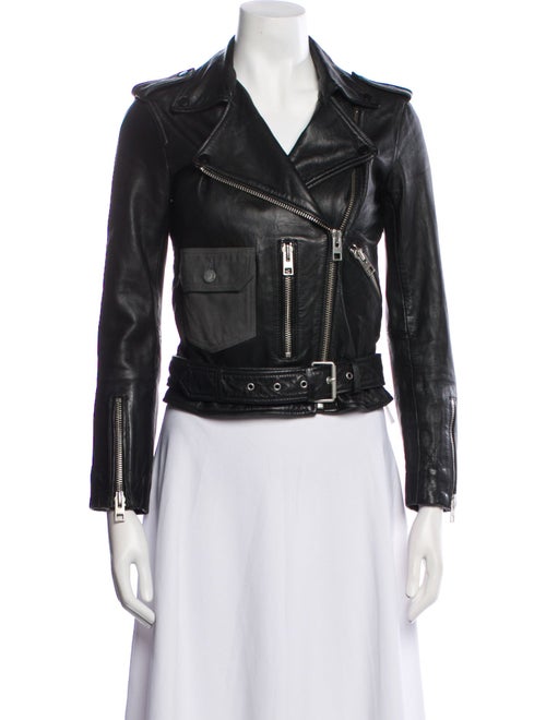 AllSaints Lamb Leather Biker Jacket