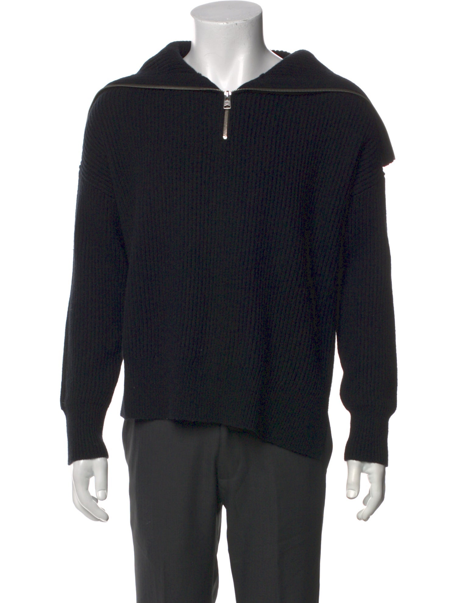 AllSaints Crew Neck Long Sleeve Polo Sweater