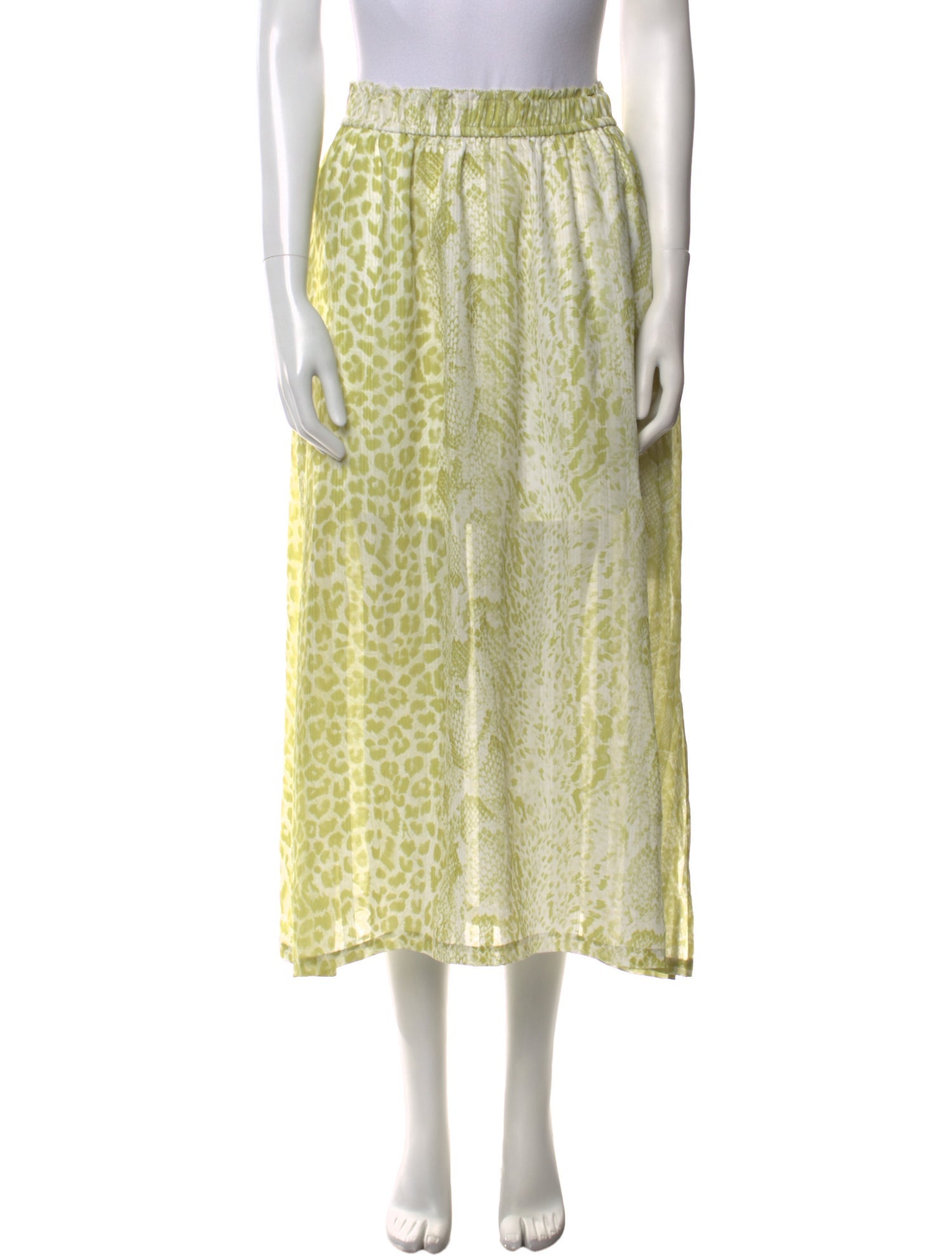 AllSaints Animal Print Midi Length Skirt