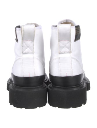 AllSaints Leather Colorblock Pattern Combat Boots