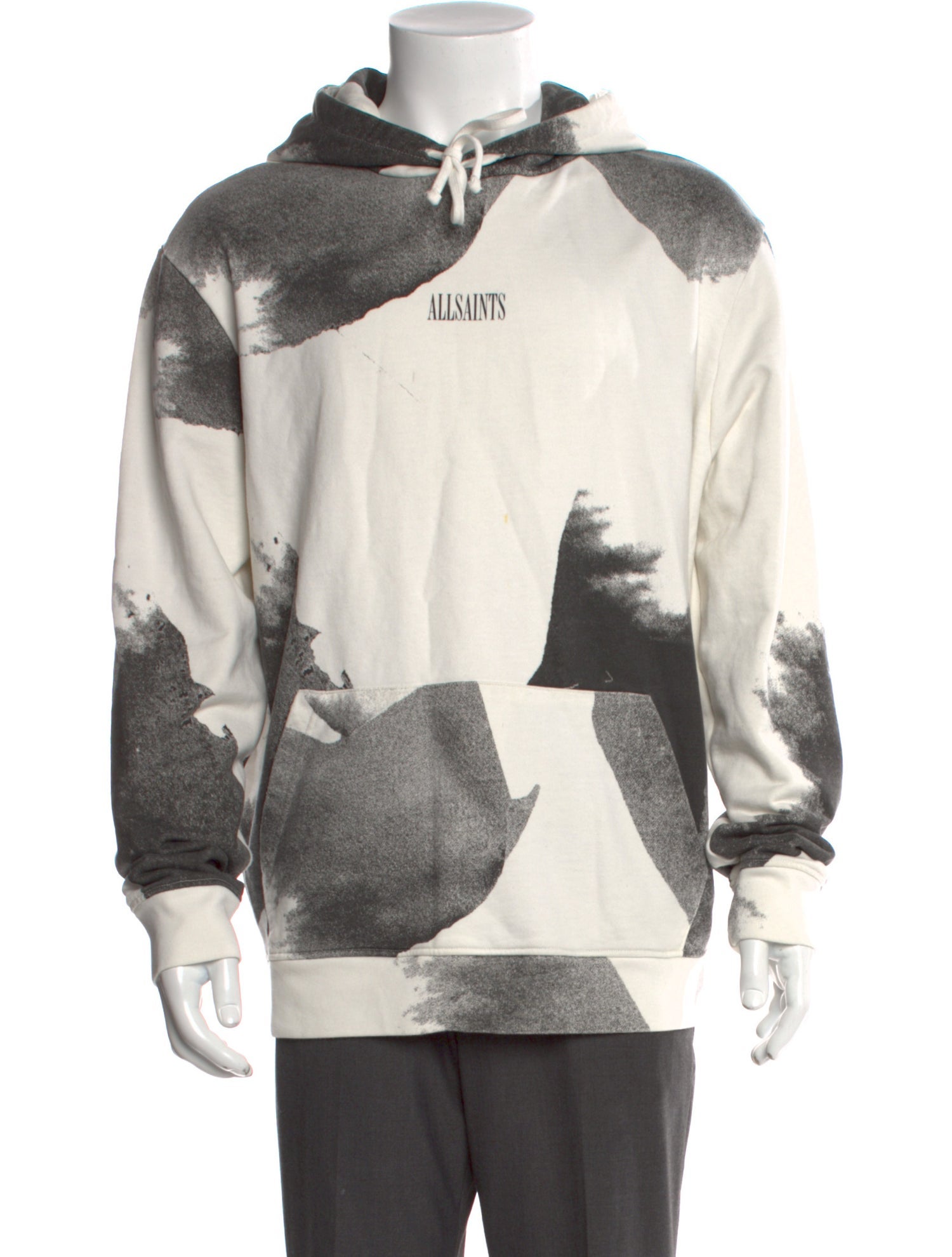 AllSaints Graphic Print Crew Neck Hoodie