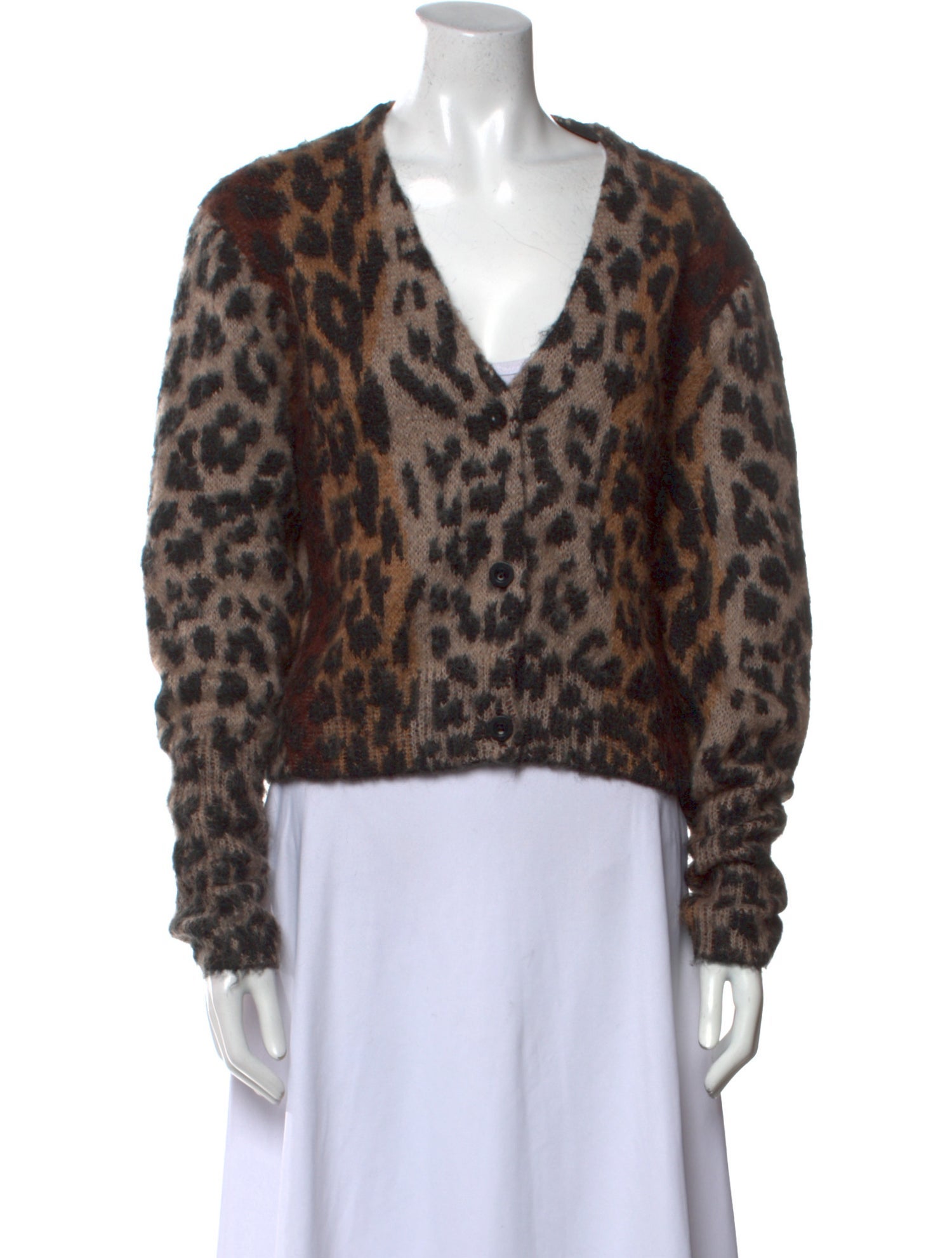 AllSaints Animal Print V-Neck Sweater