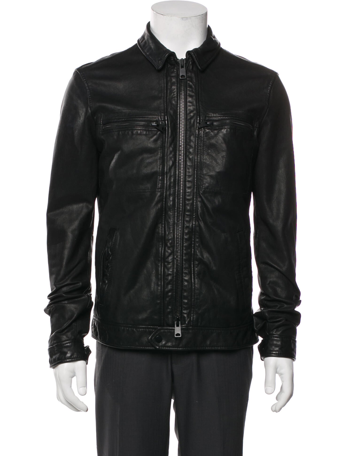 AllSaints Goat Leather Moto Jacket