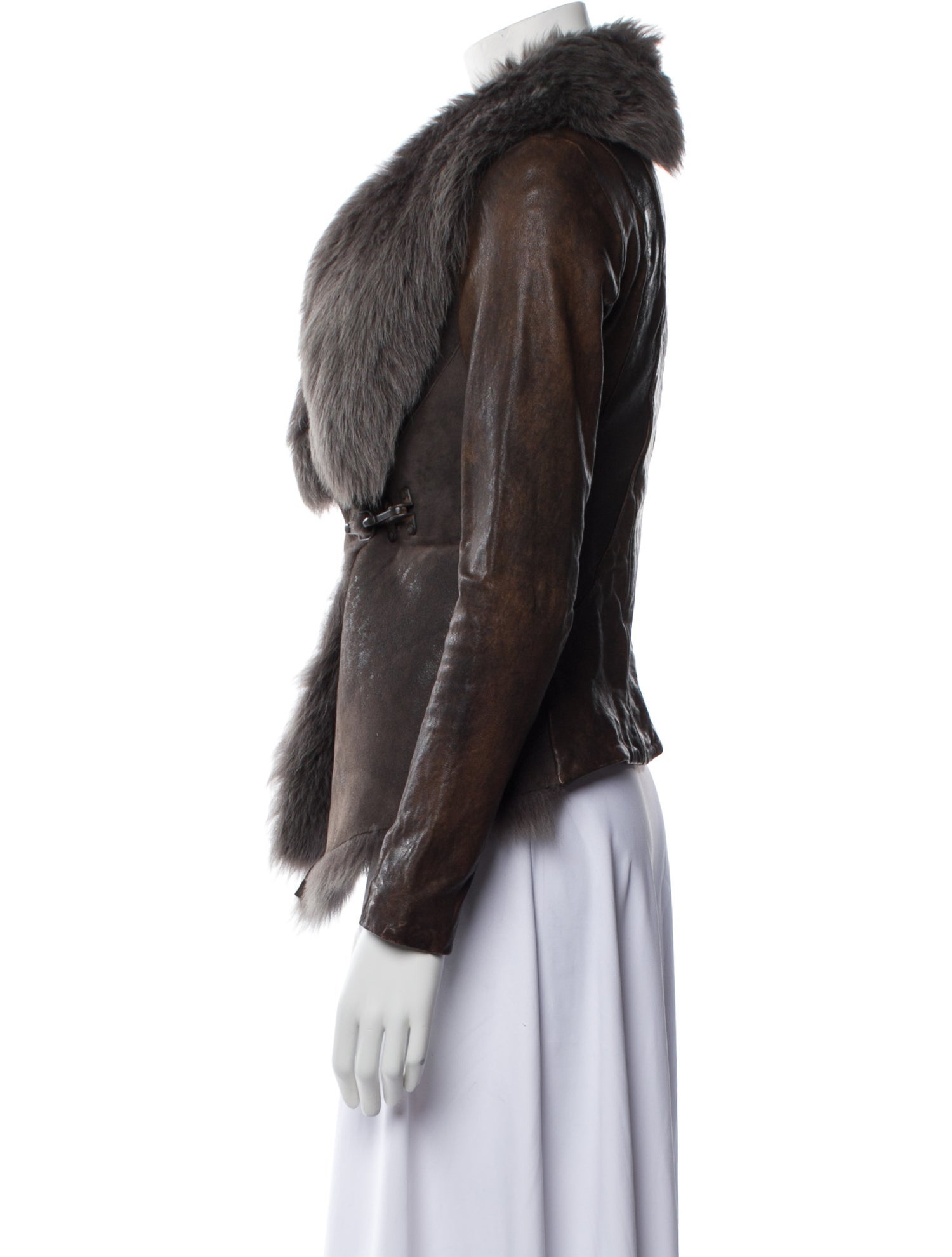 AllSaints Distressed Shearling Faux Fur Jacket