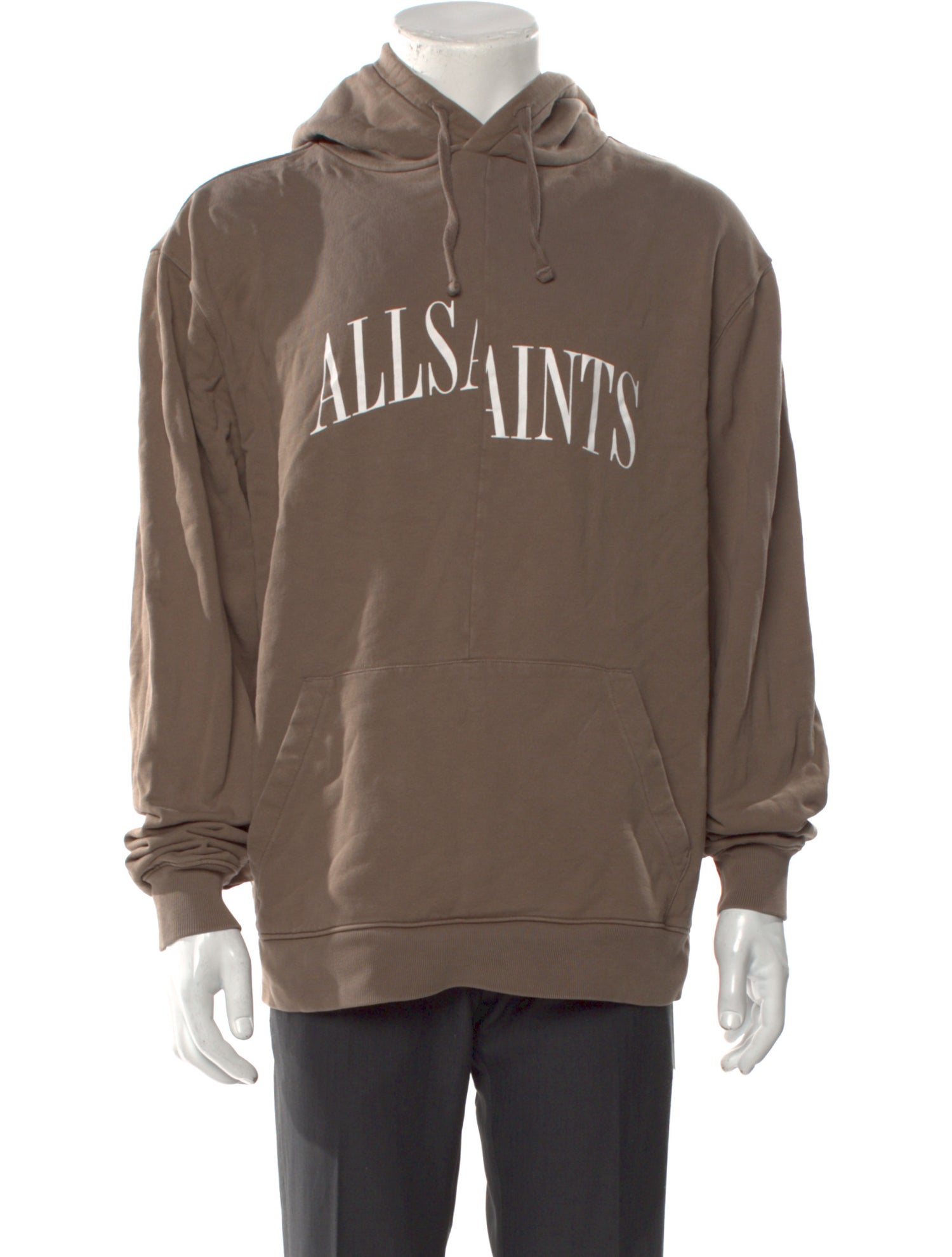 AllSaints Graphic Print Crew Neck Hoodie