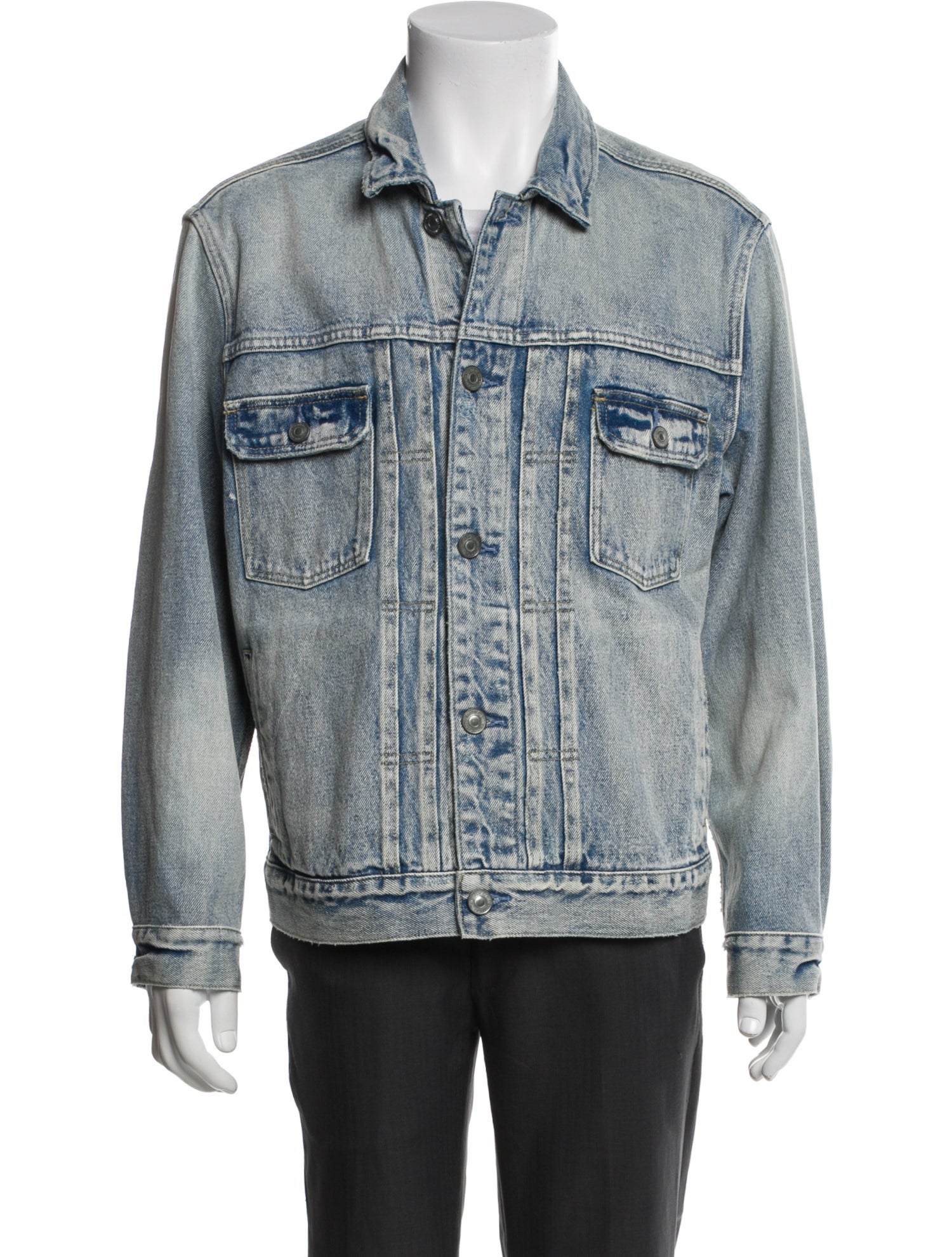 AllSaints Graphic Print Denim Jacket