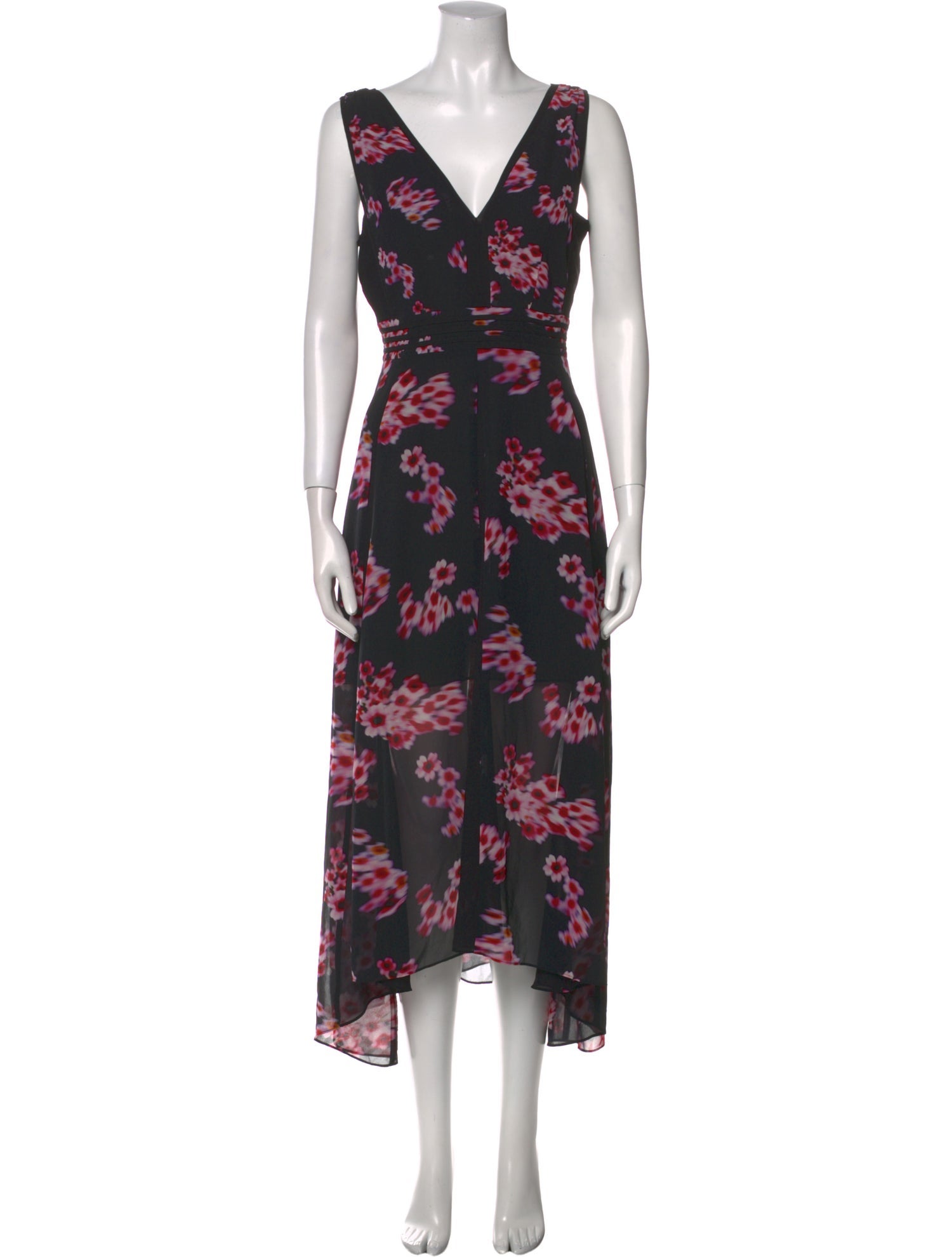 AllSaints Floral Print Midi Length Dress