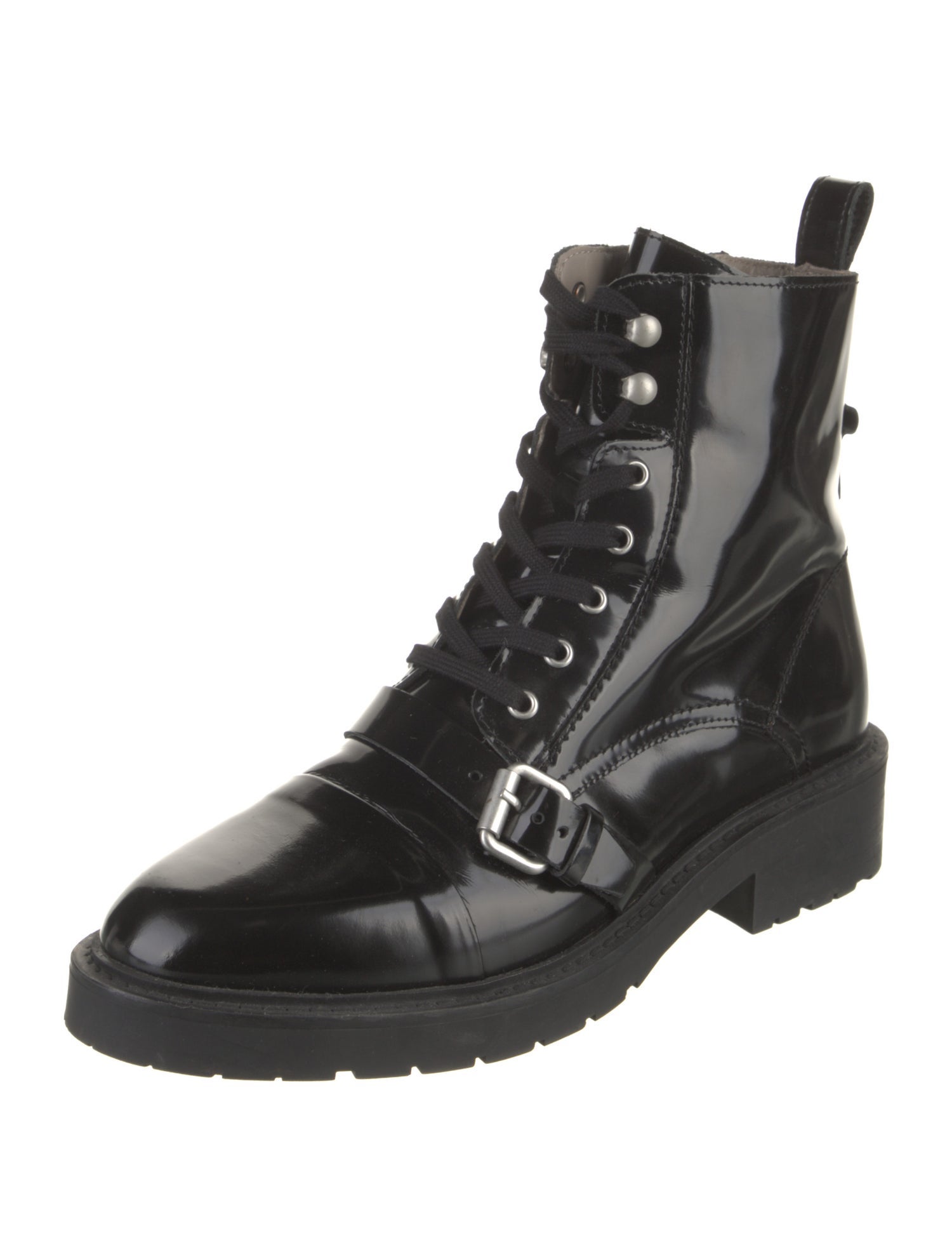 AllSaints Patent Leather Combat Boots