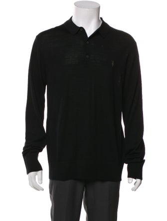 AllSaints Wool Collar Polo Shirt