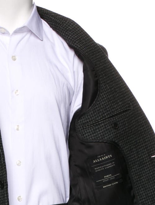 AllSaints Houndstooth Print Overcoat