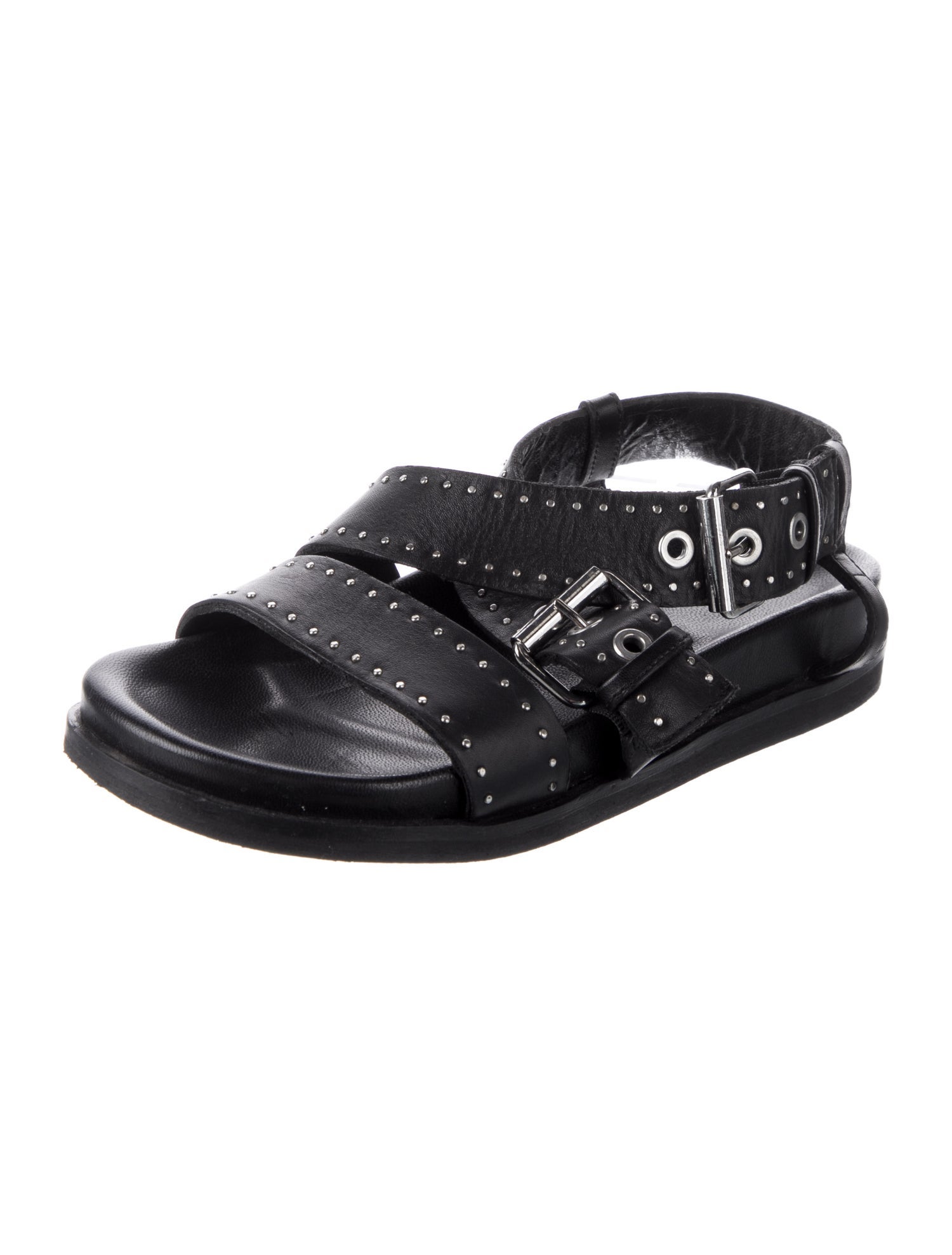 AllSaints Leather Studded Accents Slingback Sandals