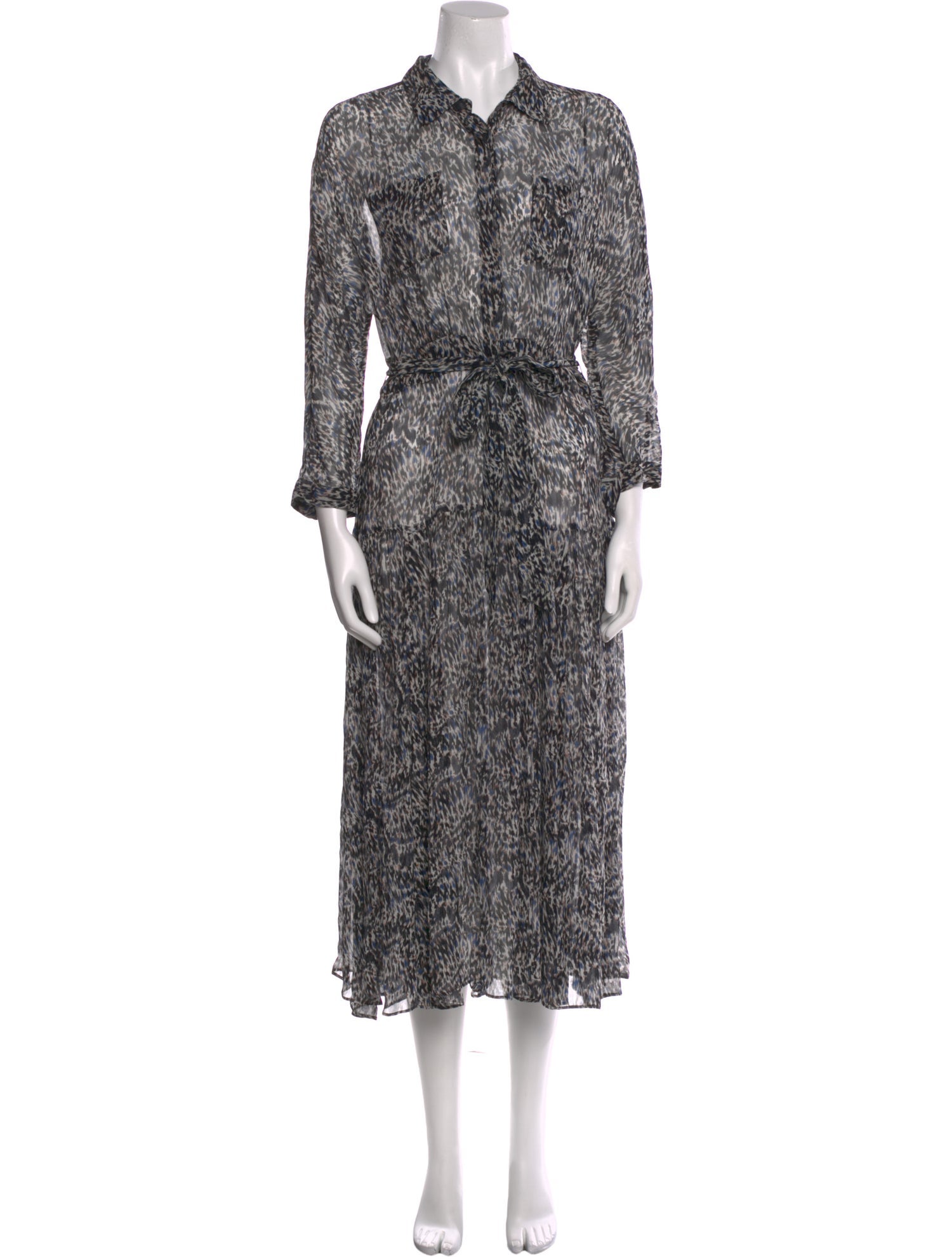 AllSaints Animal Print Midi Length Dress