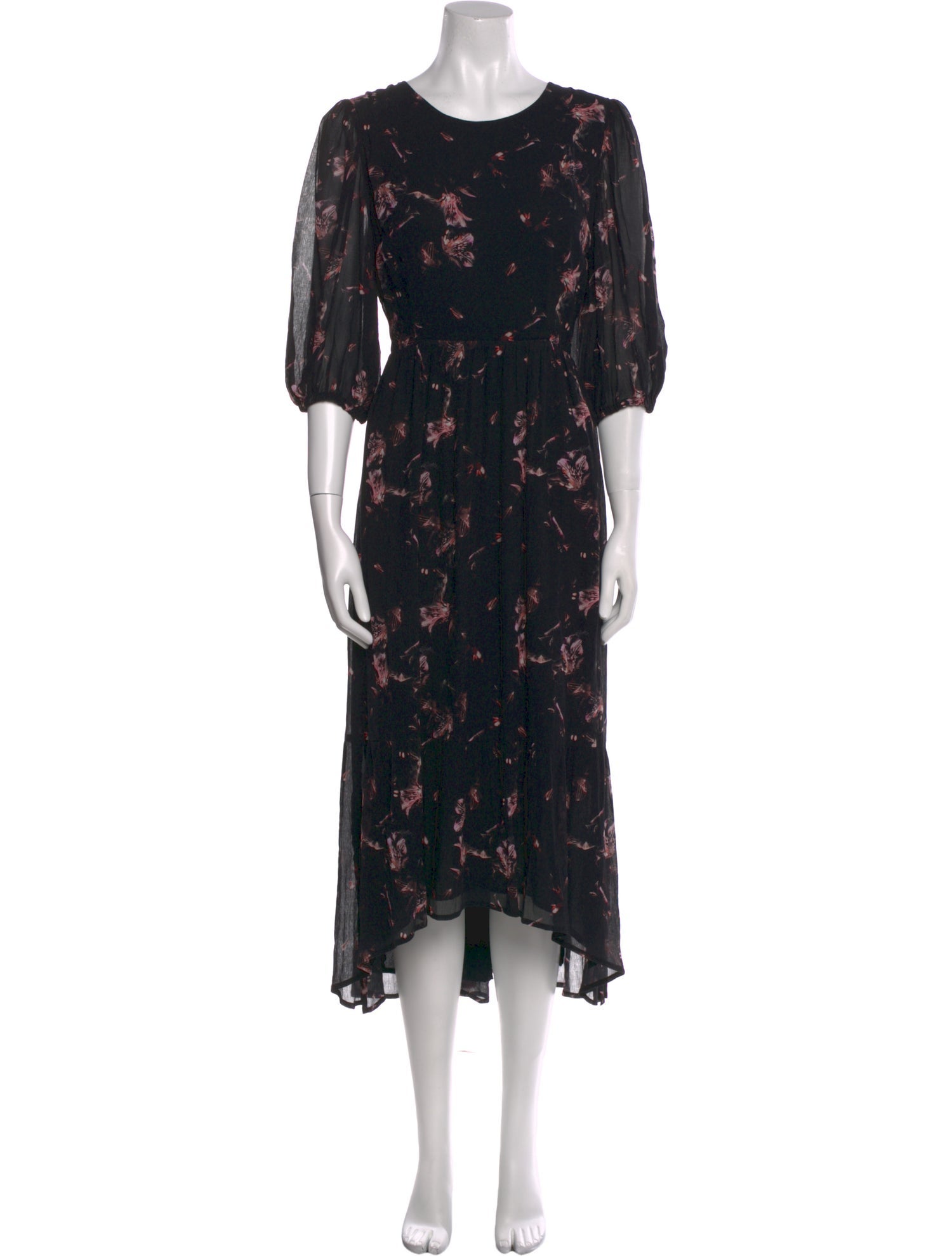 AllSaints Floral Print Long Dress