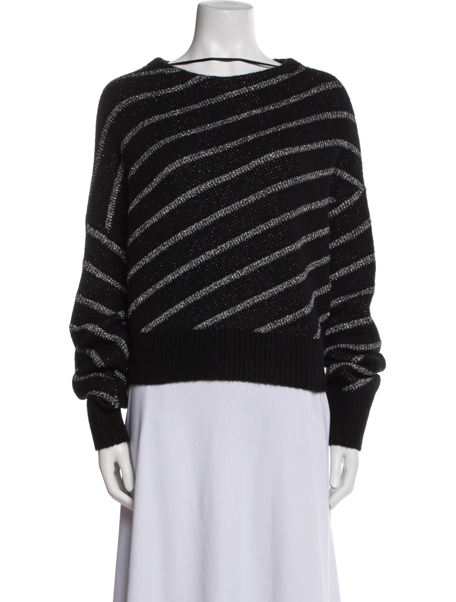 AllSaints Striped Bateau Neckline Sweater