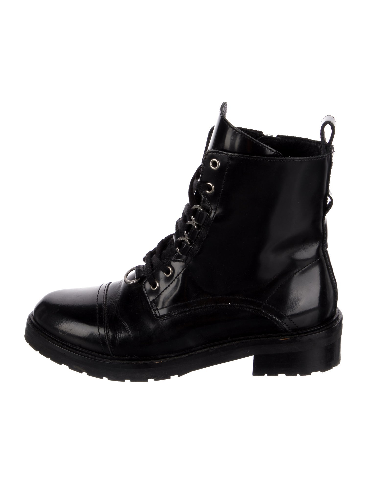 AllSaints Patent Leather Combat Boots
