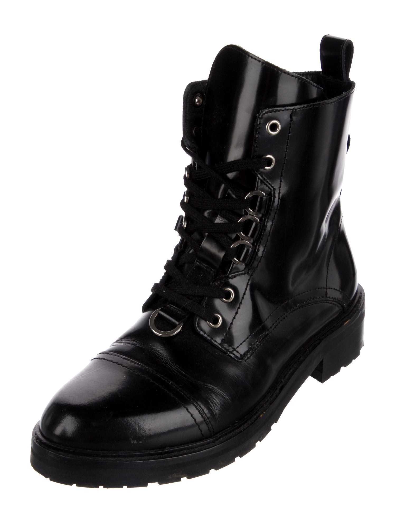 AllSaints Patent Leather Combat Boots