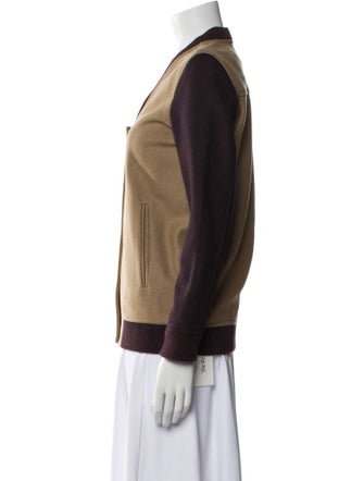 AllSaints Wool Colorblock Pattern Bomber Jacket