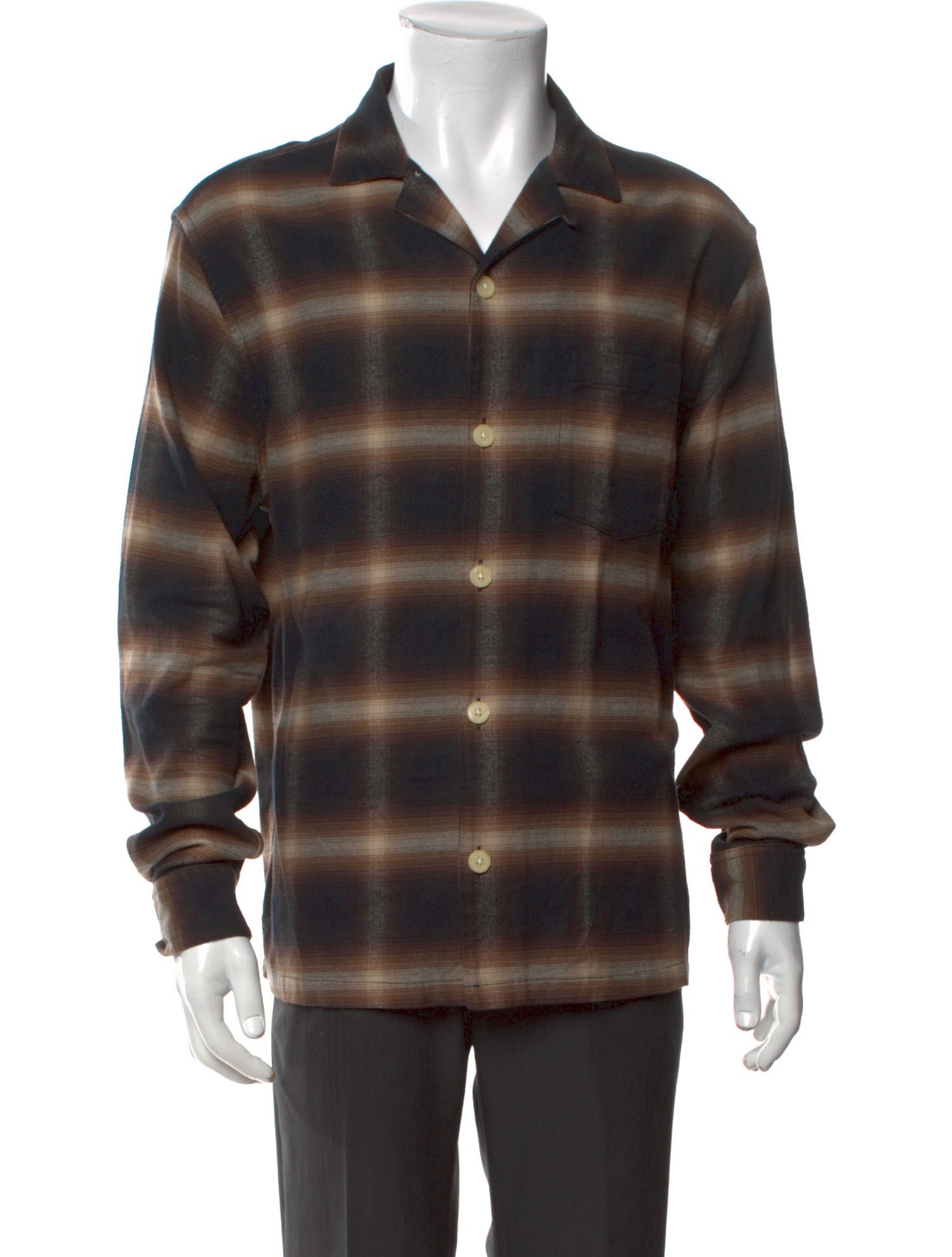 AllSaints Plaid Print Long Sleeve Shirt
