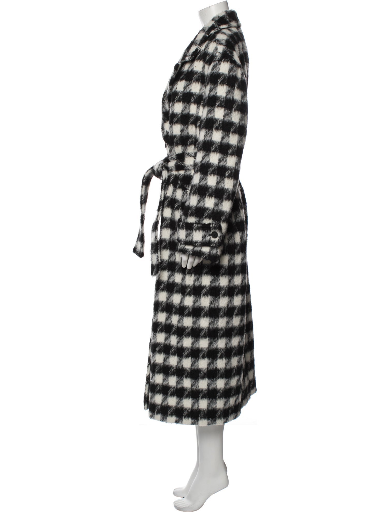 AllSaints Plaid Print Trench Coat