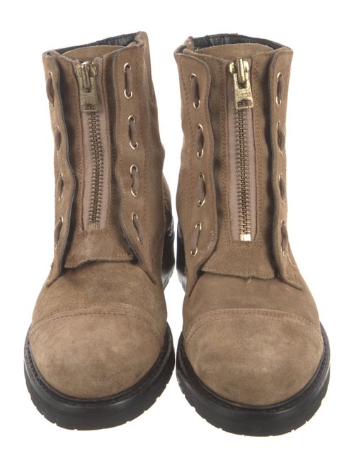 AllSaints Suede Colorblock Pattern Combat Boots