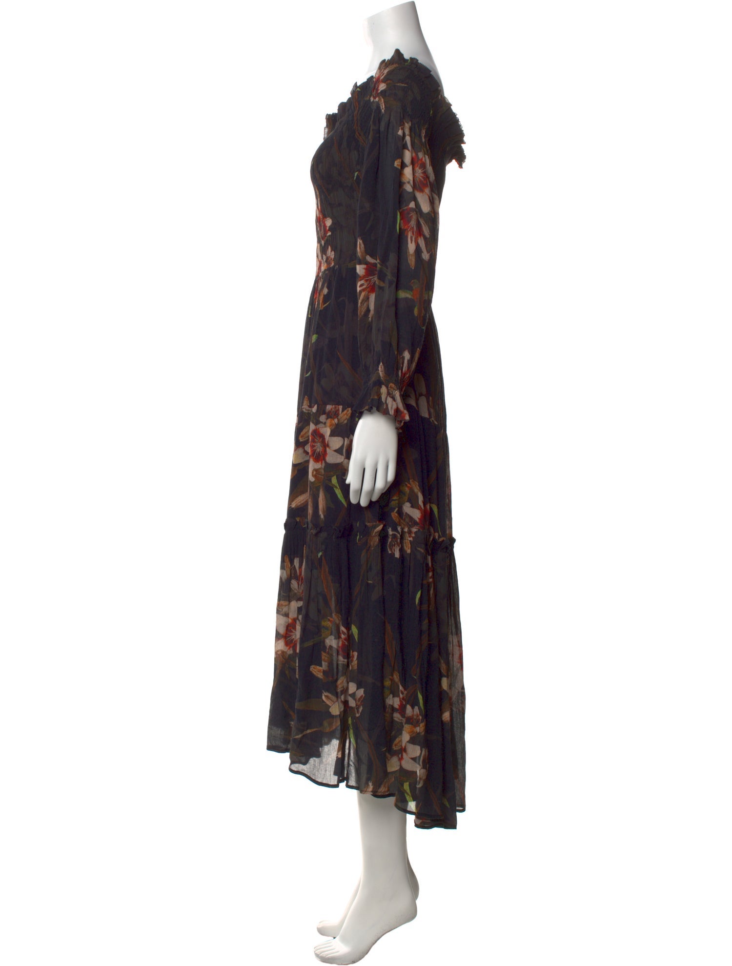 AllSaints Floral Print Long Dress