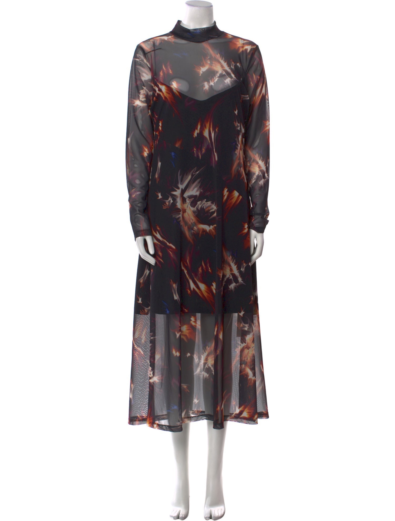 AllSaints Printed Long Dress
