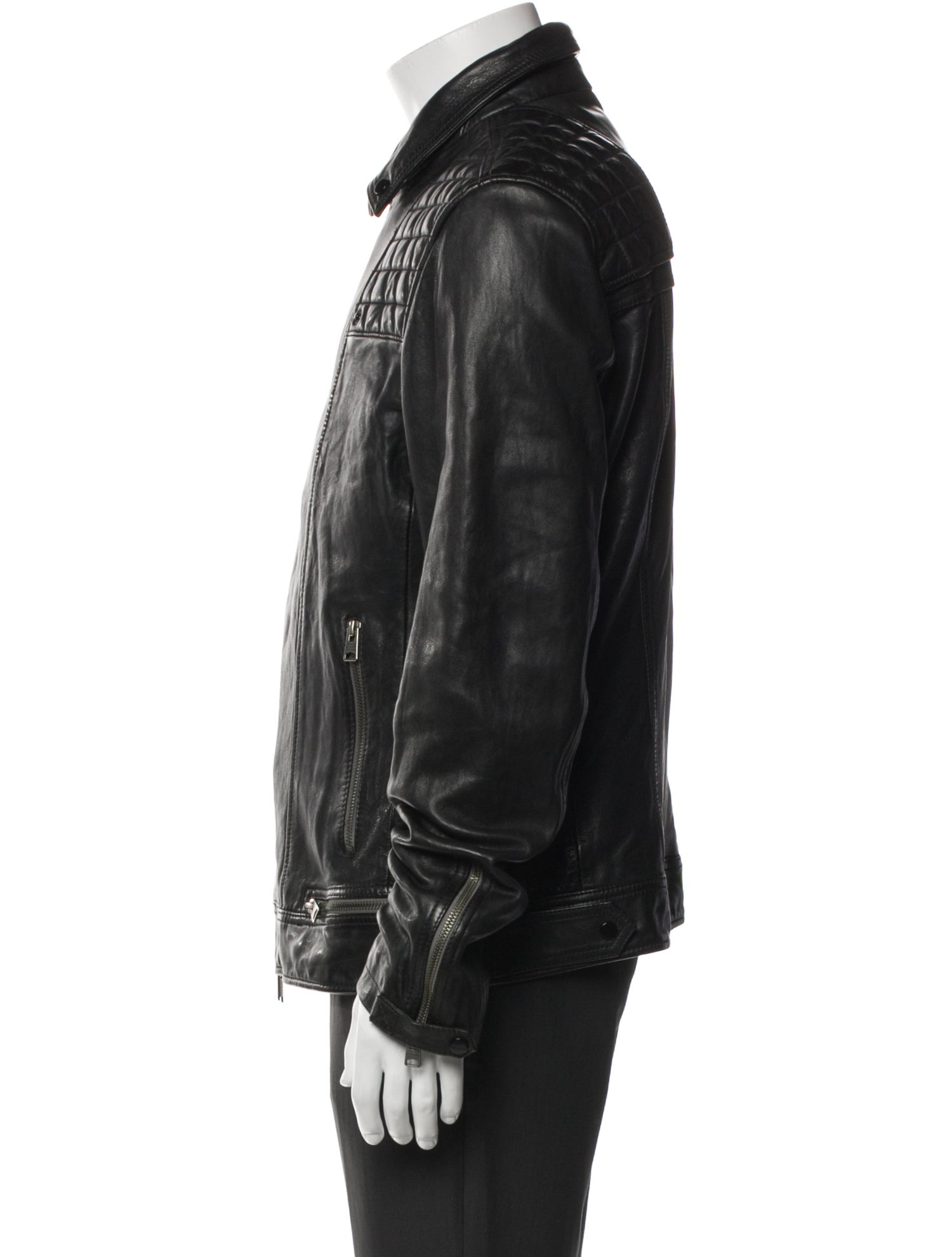 AllSaints Lamb Leather Moto Jacket