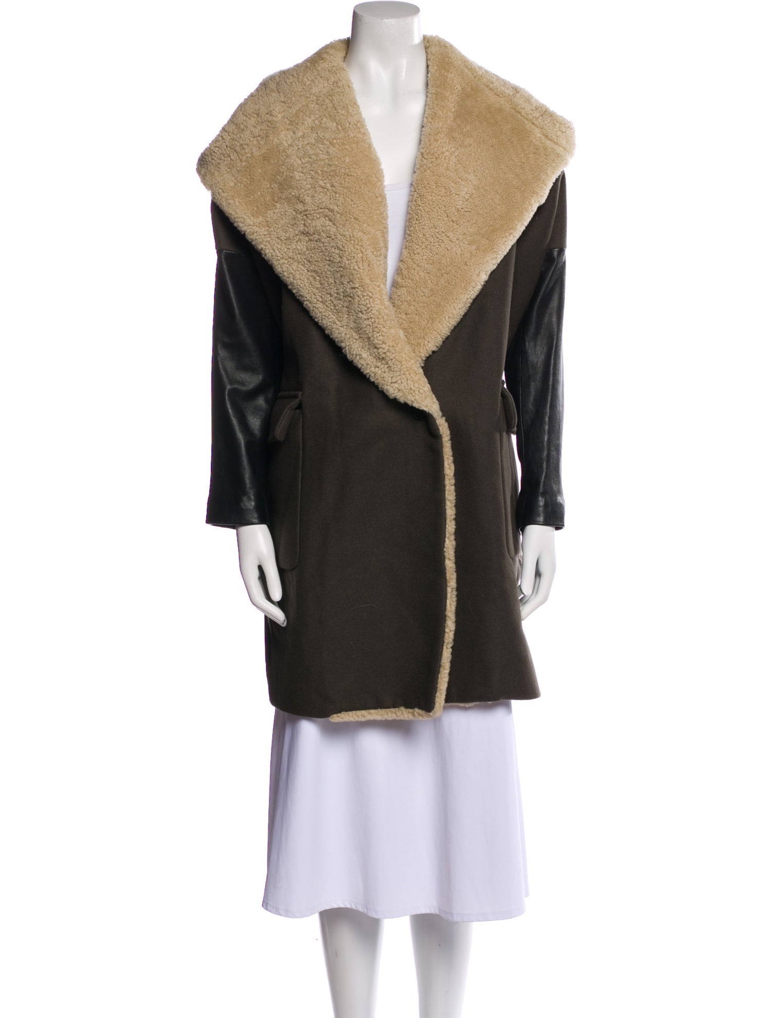 AllSaints Virgin Wool Fur Coat