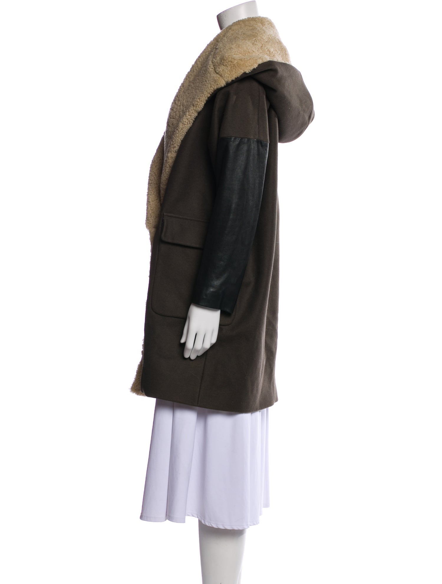 AllSaints Virgin Wool Fur Coat