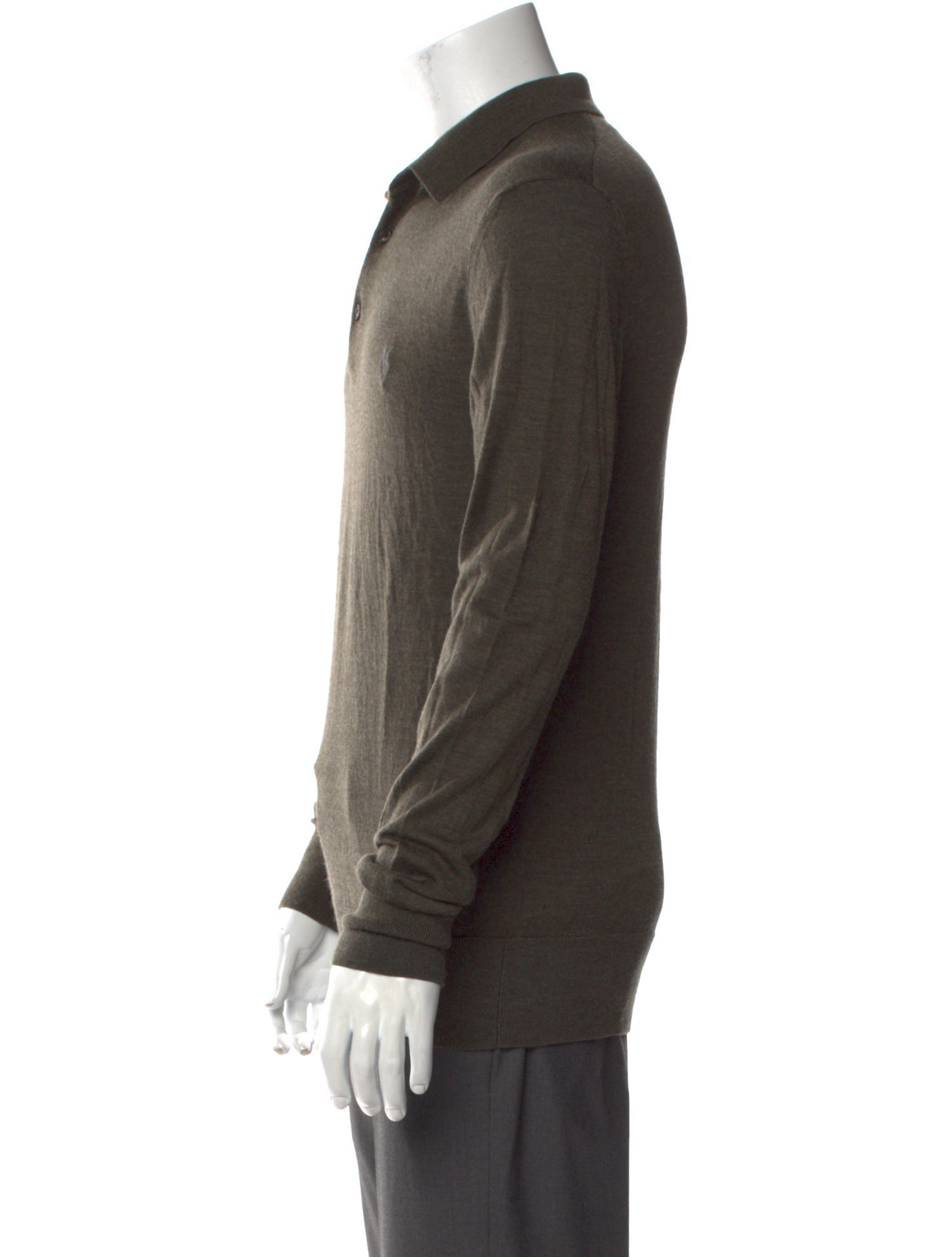 AllSaints Merino Wool Collar Polo Sweater