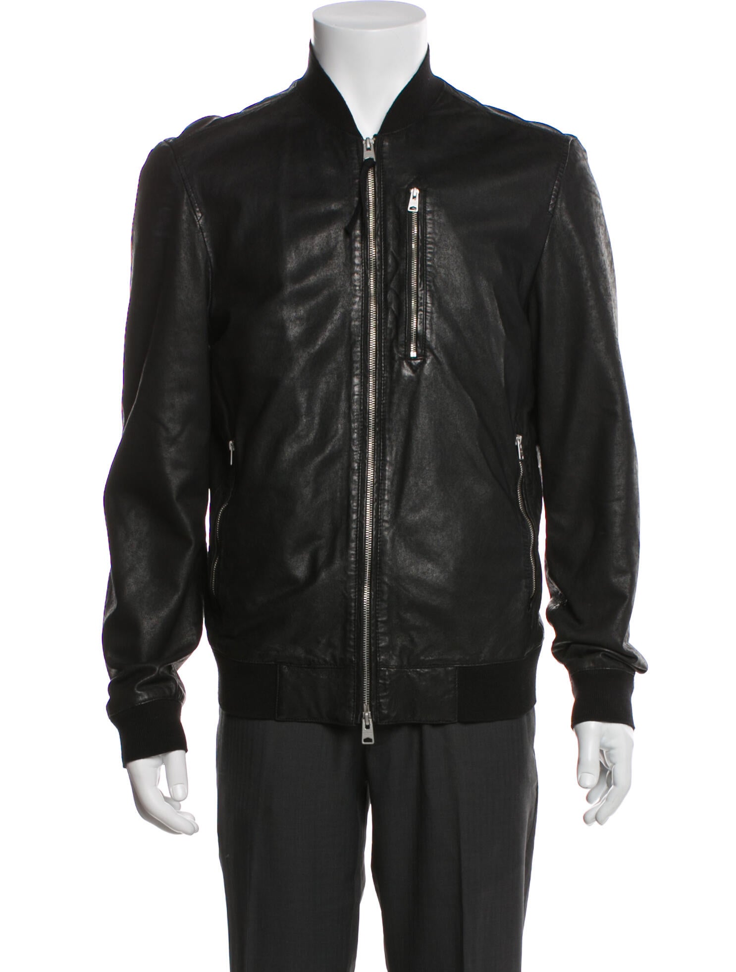 AllSaints Leather Bomber Jacket