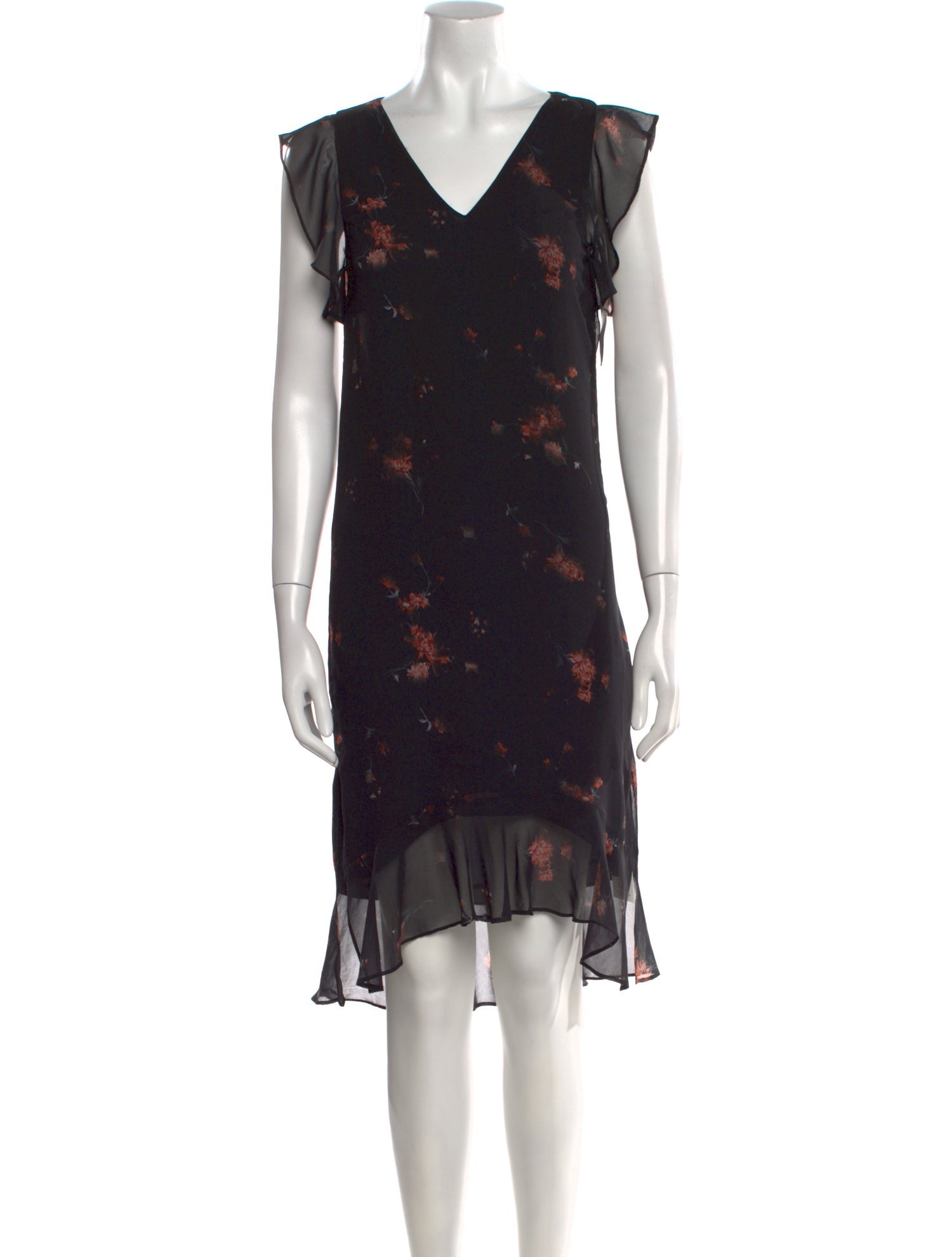 AllSaints Floral Print Midi Length Dress